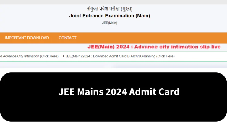 JEE Mains 2024 Admit Card